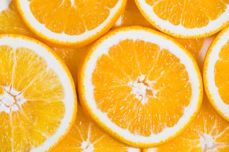 Sliced orange background. Food and drinkの写真素材
