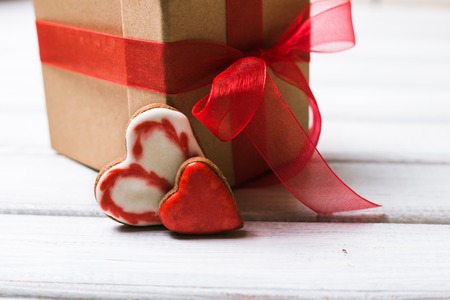 two hearts cookie gift boxの写真素材