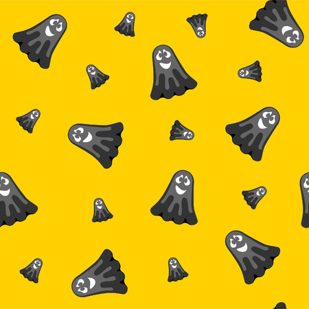 Halloween seamless pattern with ghostsのイラスト素材