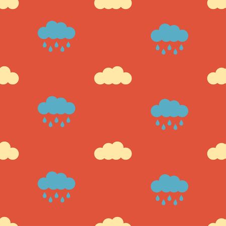 Seamless pattern with rainy cloudsのイラスト素材