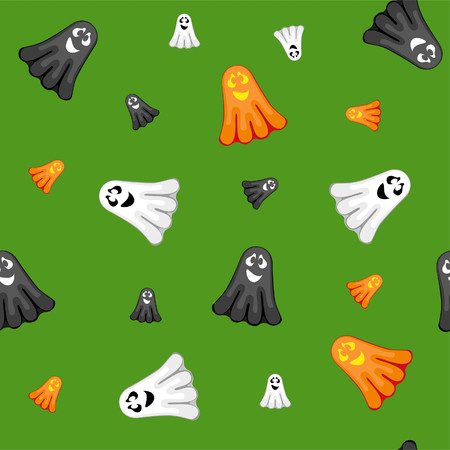 Halloween seamless pattern with ghostsのイラスト素材