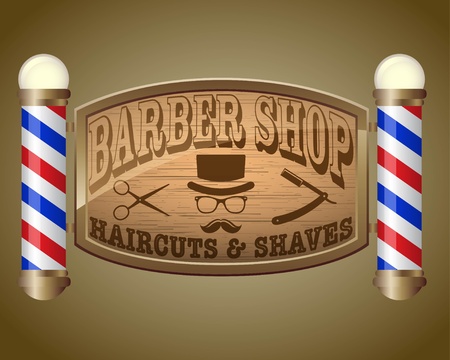 Barber shop vintage design templateのイラスト素材