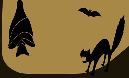 Orange card Happy Halloweenのイラスト素材