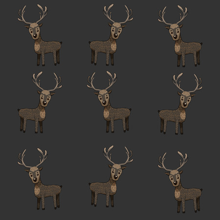 deer, randomly located on the background. For packaging, fabric or wallpaperのイラスト素材