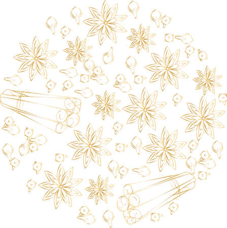 South Africa cinnamon-free cinnamon background golden color on whiteのイラスト素材