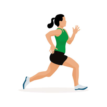 Sport young girl running vector Illustrationのイラスト素材