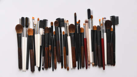 Makeup brush on white backgroundの写真素材