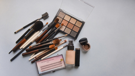 Professional makeup brushes for makeupの写真素材