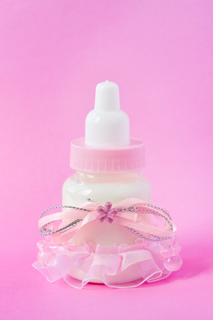 Baby bottle on white backgroundの写真素材