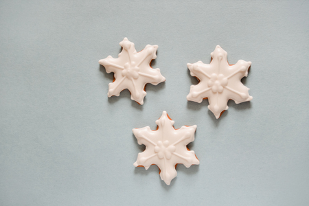 winter cookies, Christmas gingerbread in the form of clothes.の写真素材