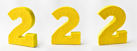 decor figures number two. made of cardboard. themed birthdayの写真素材