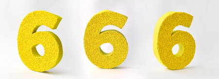 decor figures number six. made of cardboard. themed birthday
