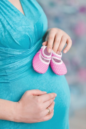 closeup pregnant belly, for baby shower decoration, decor background