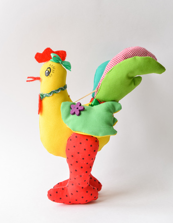 Handmade toys made of fabric for children or as a giftの写真素材