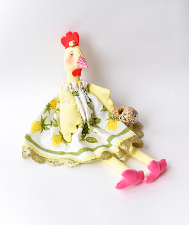 Handmade toys made of fabric for children or as a giftの写真素材