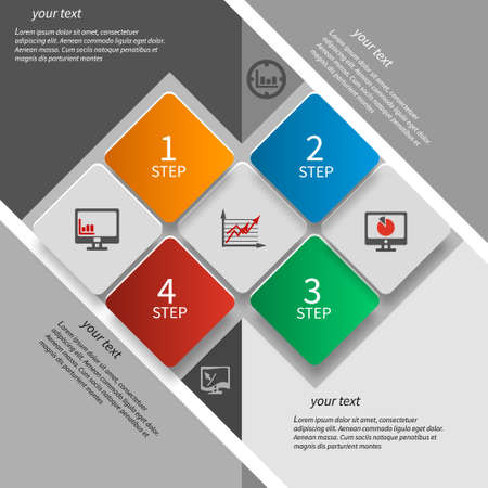 vector abstract 3d paper infographic elementsのイラスト素材