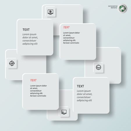 abstract 3d paper infographic elementsのイラスト素材