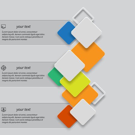 abstract 3d paper infographic elementsのイラスト素材