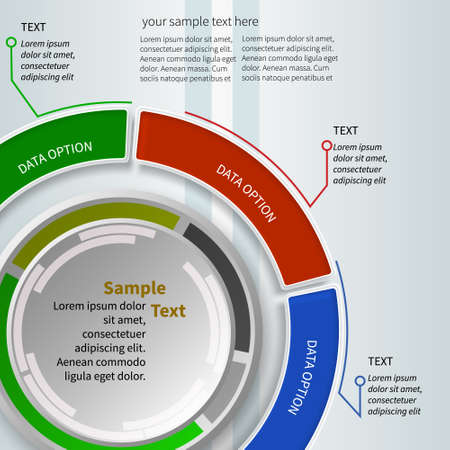 abstract 3d paper infographic elementsのイラスト素材