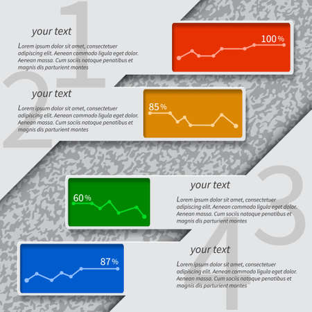 abstract 3d paper infographic elementsのイラスト素材