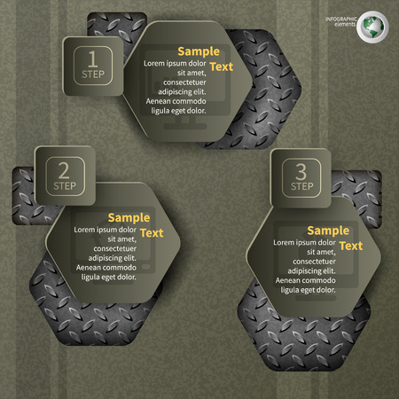 abstract 3d paper infographic elementsのイラスト素材