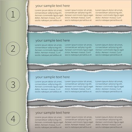 Modern infographics template torn paper styleのイラスト素材