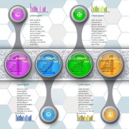 vector abstract 3d paper infographic elementsのイラスト素材