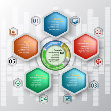vector abstract 3d paper infographic elementsのイラスト素材
