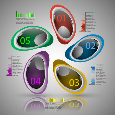 vector abstract 3d paper infographic elementsのイラスト素材