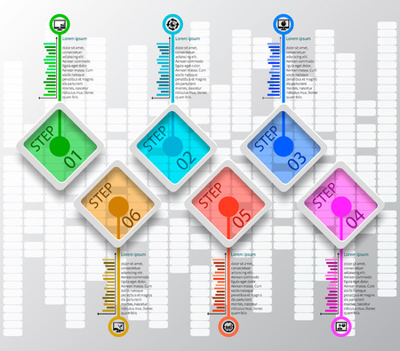 vector abstract 3d paper infographic elementsのイラスト素材
