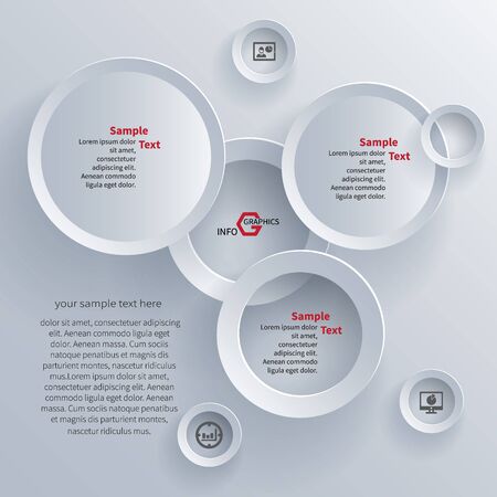 vector abstract 3d paper infographic elements.Circular infographicsのイラスト素材