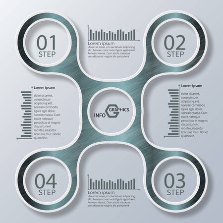 vector abstract 3d paper infographic elements.Metaball infographics.のイラスト素材