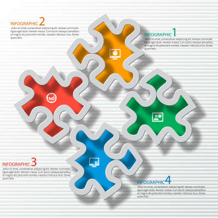 abstract 3d paper infographic elementsのイラスト素材
