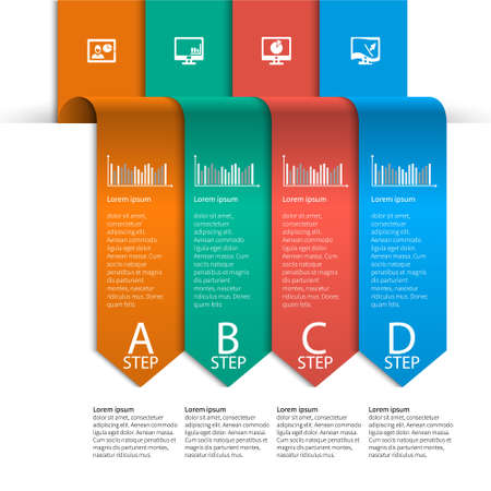abstract 3d paper infographic elements.Circular infographics.のイラスト素材