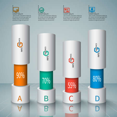 abstract 3d paper infographic elements.のイラスト素材