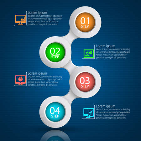 abstract 3d paper infographic elements.Metaball  infographics.Round elementsのイラスト素材