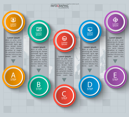 vector abstract 3d paper infographic elements.Circular infographicsのイラスト素材