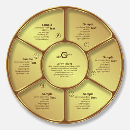 vector abstract 3d paper infographic elements.Circular infographicsのイラスト素材