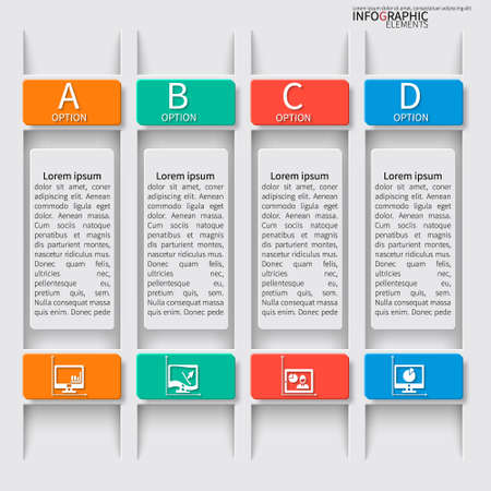A vector abstract 3d paper infographic elements.のイラスト素材