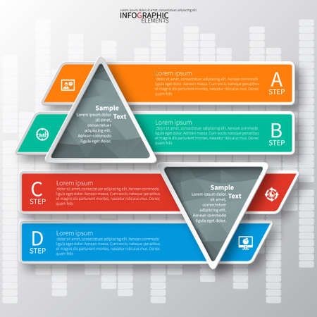 vector abstract 3d paper infographic elements.のイラスト素材