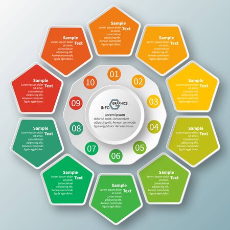 vector abstract 3d paper infographic elements.Circular infographicsのイラスト素材
