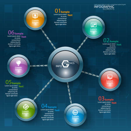 vector abstract 3d paper infographic elements.Circular infographicsのイラスト素材