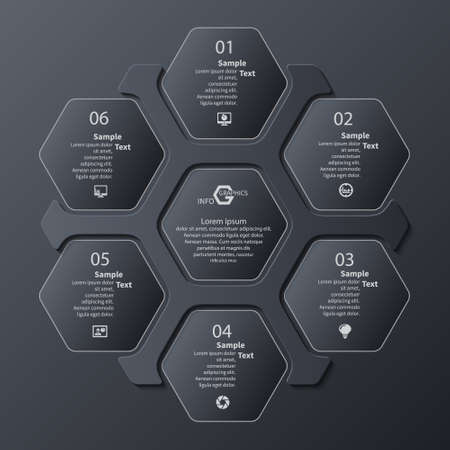 vector abstract 3d paper infographic elements.Hexagon infographics.Honeycomb designのイラスト素材