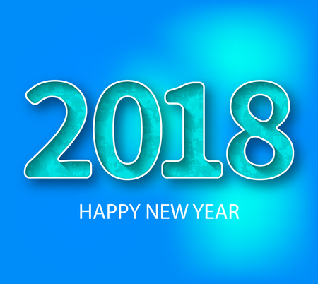 Number 2018.Blue 2018 new year greeting on a blue backgroundのイラスト素材