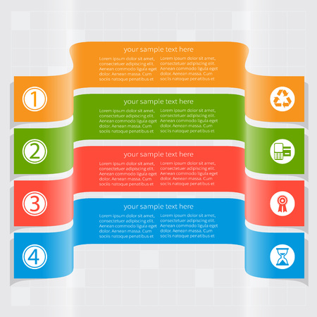vector abstract 3d paper infographic elements.Business infographics.Ribbons infographic designのイラスト素材