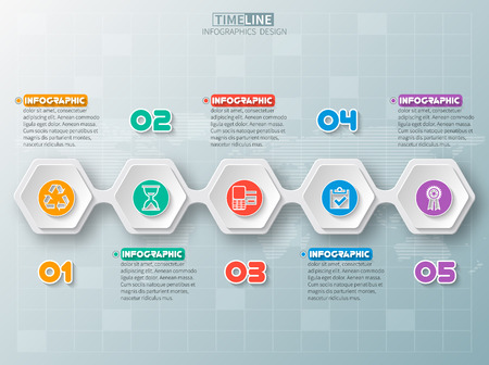 vector abstract 3d paper infographic elements.Business infographicsのイラスト素材