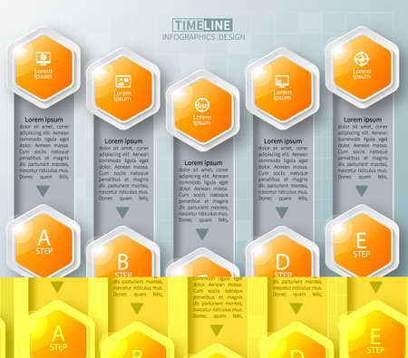 A vector abstract 3d paper infographic elements.のイラスト素材
