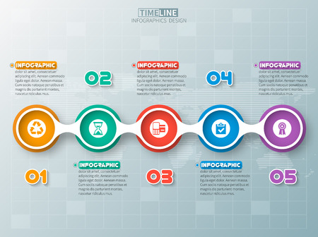 Vector abstract 3d paper infographic elements. Business infographicsのイラスト素材