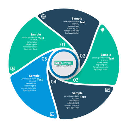 vector abstract 3d paper infographic elements. Circular infographicsのイラスト素材