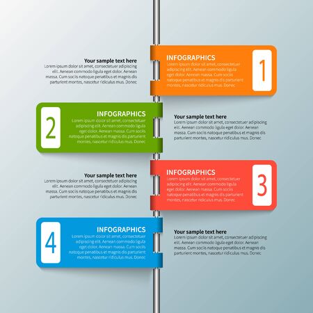 Abstract 3d paper infographic elementsのイラスト素材